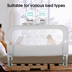 Sturdy NUTIKAS bed rail guard keeps toddlers safe through the night