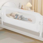 NUTIKAS swing-down bed rail 59in keeps toddlers safely in bed yet easily accessible.