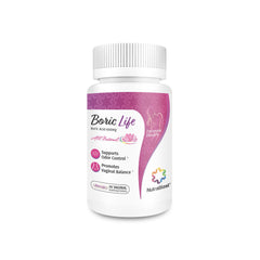 NutraBlast boric acid vaginal suppositories packaging highlights USA-made quality and purity.
