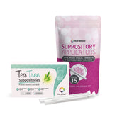 NutraBlast tea tree oil vaginal suppositories bundle with applicators for convenient daily use