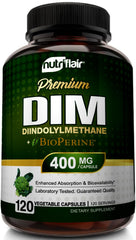 NutriFlair DIM 400mg bottle supports hormone balance for men and women.