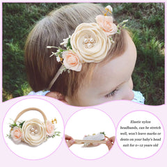 NUWAJP stretchable nylon headbands fit newborns to toddlers