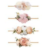 NUWAJP flower headbands 4-pack in bright colors for everyday outfits.