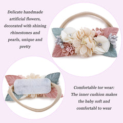 NUWAJP gift-ready headbands in a pink box for newborn gifts.