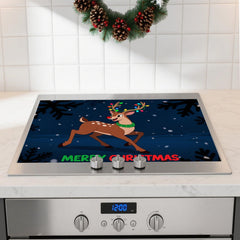 Nuxovilar reindeer-pattern stovetop cover protects and adds festive charm.