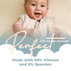Nyte Nyte Baby 2.5TOG sleep sack with foot cuffs enhances warmth for chilly nights.