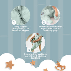 Nyte Nyte Baby mint sleep sack inverted zipper for easy changes