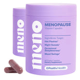 O Positiv MENO bottle and packaging highlighting hormone-free menopause support