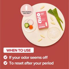 O Positiv URO boric acid vaginal suppository aloe soothing element illustration.