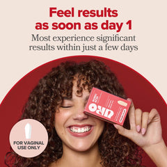 O Positiv URO boric acid vaginal suppository label with ingredients explained.