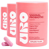 O Positiv URO probiotic bottle for vaginal health, supporting flora balance and odor control.