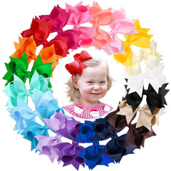 Oaooleer Style-A 4.5-inch layered bow with secure alligator clip for neat hair