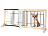 Oapety freestanding dog gate beside a doorway for safe containment.