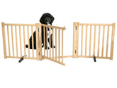 Oapety Wood Gate with Folding Design shown as a flexible, tool-free room divider.