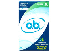o.b. tampons with FluidLock grooves close-up for reliable leak protection.