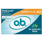 o.b. tampons no-applicator fragrance-free box for travel and on-the-go use.