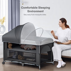 Obee Odee bedside crib sleeper allows close, convenient feeding and soothing