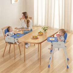 Obee Odee highchair with adjustable legs supports growing toddlers.