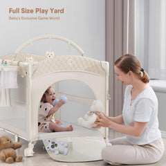 Obee Odee mosquito net enclosure shields baby while allowing supervision
