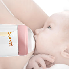Oberni 150ml pink bottle for newborns 0+ months, lightweight and compact.