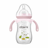Oberni baby bottle with anti-colic nipple to reduce air intake during feeds