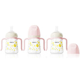 Oberni baby sippy cup 240ml pink full with leak-proof spout for mess-free meals.