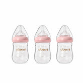 Oberni glass baby bottle with anti-colic system for calmer feeds