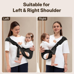 Oblitor carrier with left and right strap adjustment for balanced comfort.