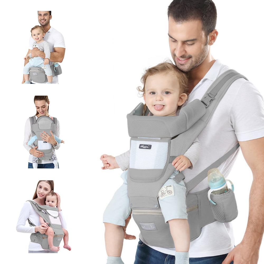 Ocanoiy grey front carry demonstrates hands-free versatility for daily outings