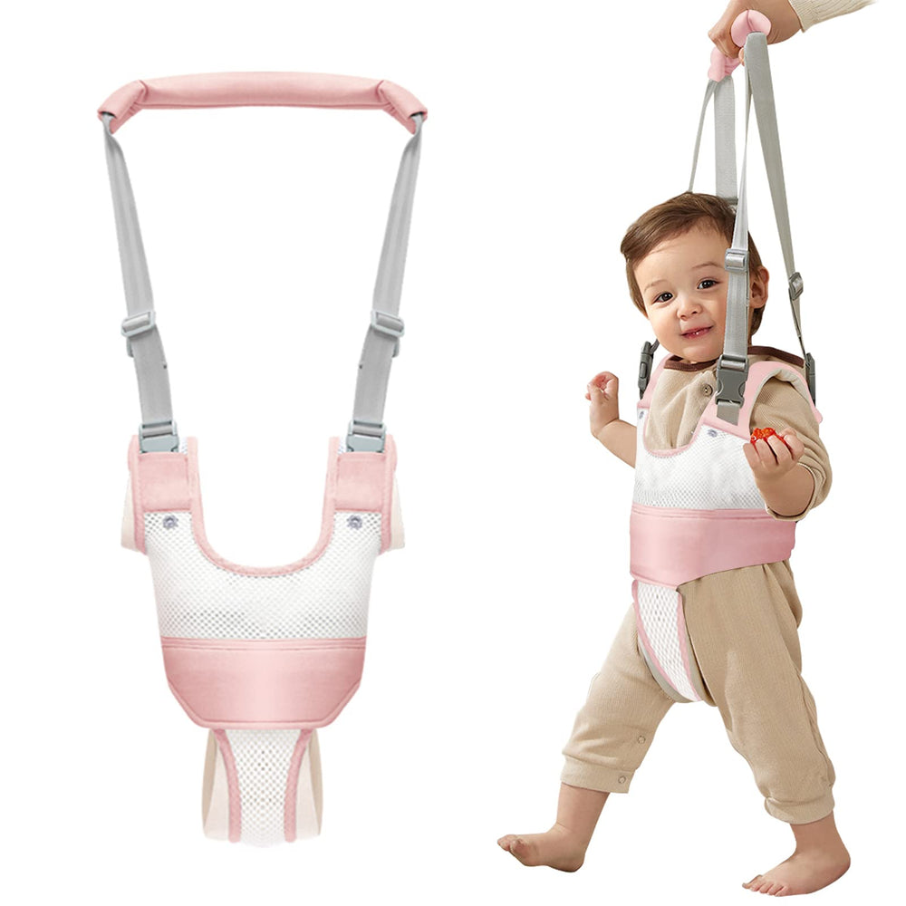 Ocanoiy baby walker breathable-harness pink-1 offers 360-degree ventilation for comfortable practice.