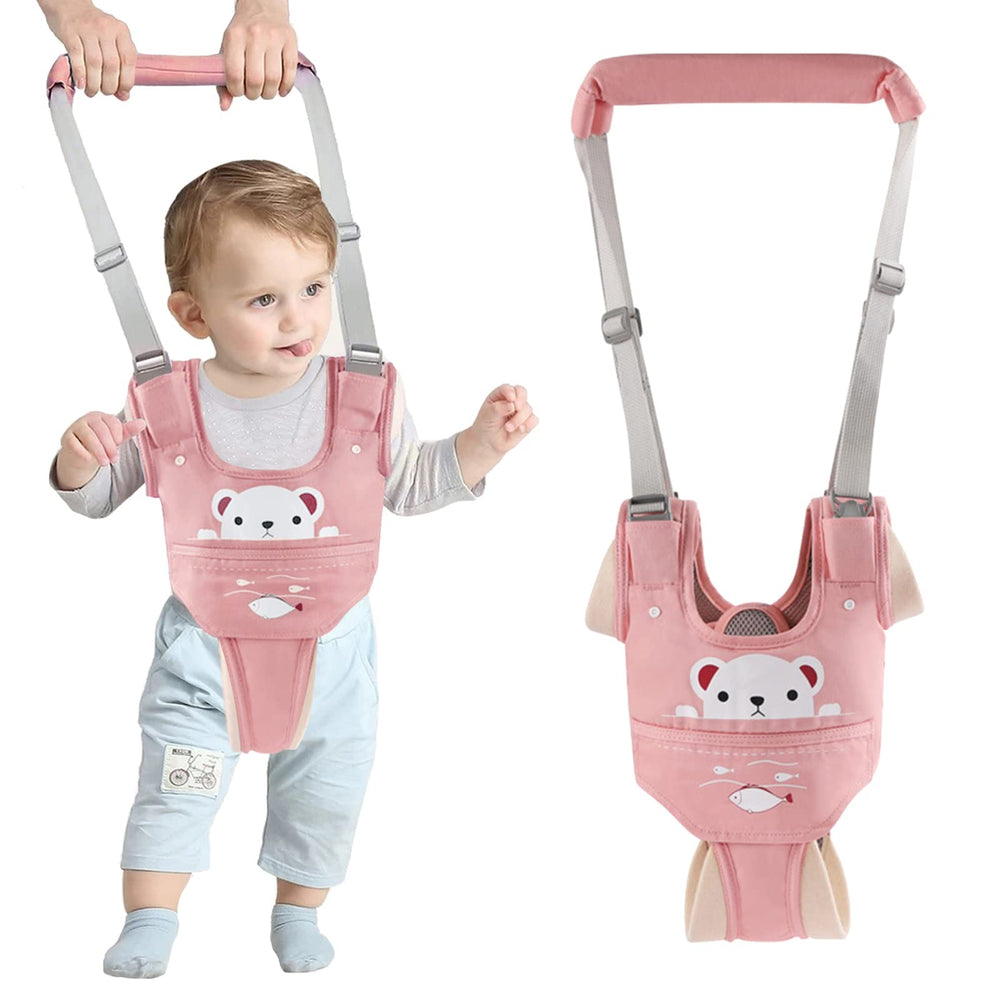 Ocanoiy baby walking harness pink front view supports early walking with comfort
