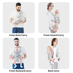 Ocanoiy camouflage wrap in face-out position offers baby curiosity with secure wrapping.