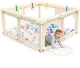 OCATO Baby Foldable Playpen setup for easy transport and quick use.