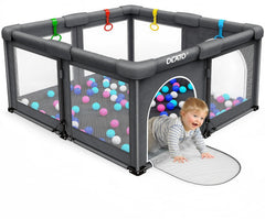OCATO Baby Playpen folded compact for travel and storage.