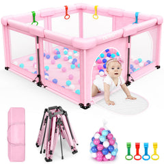 OCATO Baby Playpen folded compactly for travel and storage.