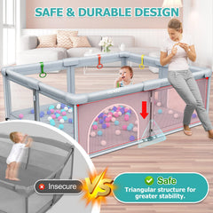 OCATO ocean-balls set included for engaging play inside the pen.