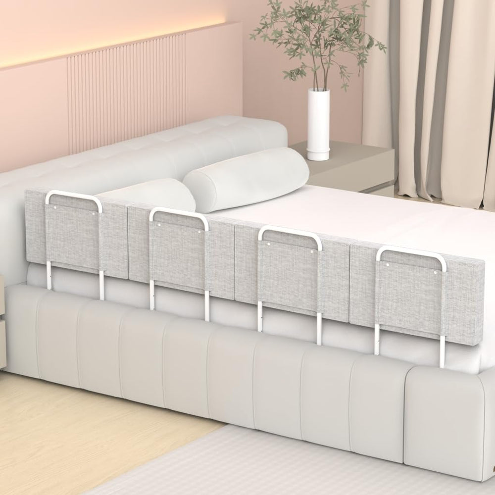OCBAiLi bed rail assembly under the mattress for a secure fit.