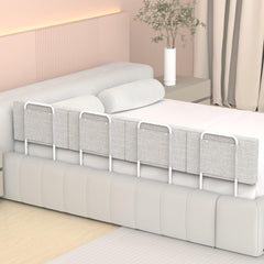 OCBAiLi bed rail assembly under the mattress for a secure fit.