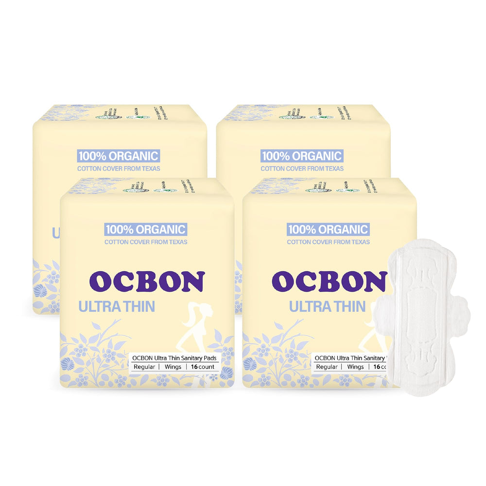 OCBON unscented ultra-thin pad cover with wings for secure protection.