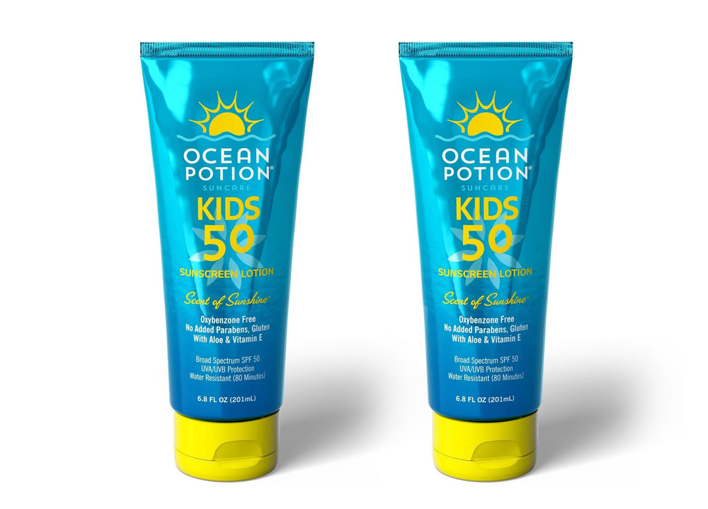 Ocean Potion Kids Sunscreen Lotion SPF 50 bottle front showing kid-friendly protection