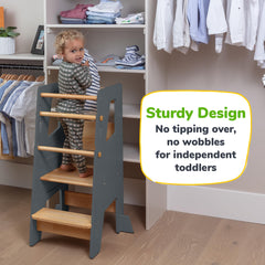 OCODILE Anti-tip base provides stable footing on hardwood and tile floors