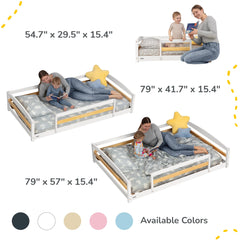 Ocodile Toddler Bed rails assembly parts layout aids quick setup.