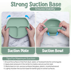 O'doe suction plate lid and plate secured for storage and use.