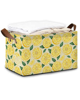 Oeaskly lemon storage bin on shelf for tidy closet organization