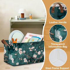 Oeaskly Plum Blossom storage bin open top ideal for quick access to items.