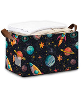 Oeaskly Space Planet bin with handles for easy transport in nursery