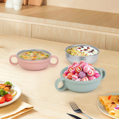 OFFKITSLY bowls feature non-slip silicone sleeve for stable mealtime.