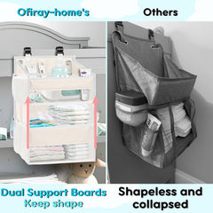 Ofiray-home diaper organizer mounted on wall for tidy nursery storage.