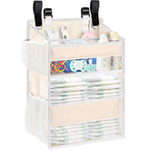 Ofiray-home hanging diaper organizer on crib rail for quick diaper changes.