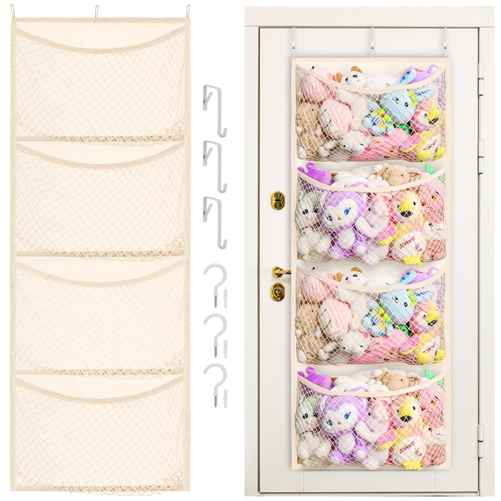Ofiray-home wide over-the-door stuffed animal storage keeps plush toys neatly accessible.
